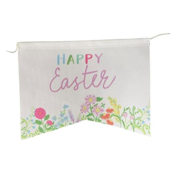 Happy Easter Banner Bunny Bunnies 5 ft Reusable Decor Flowers Spring Deck Party - Picture 3 of 7